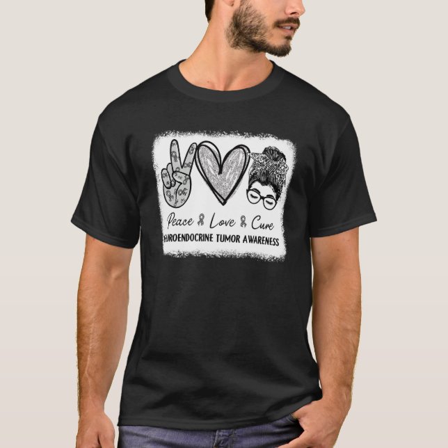 Camiseta Neuroendócrino Tumor Sensibilização Zebra Paz (Frente)