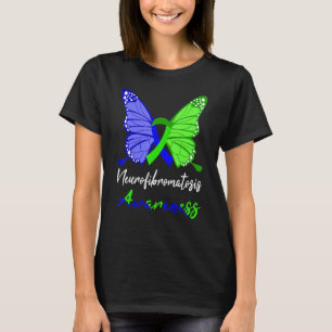 Camiseta Neurofibromatose Sensibilização Borboleta Azul e V