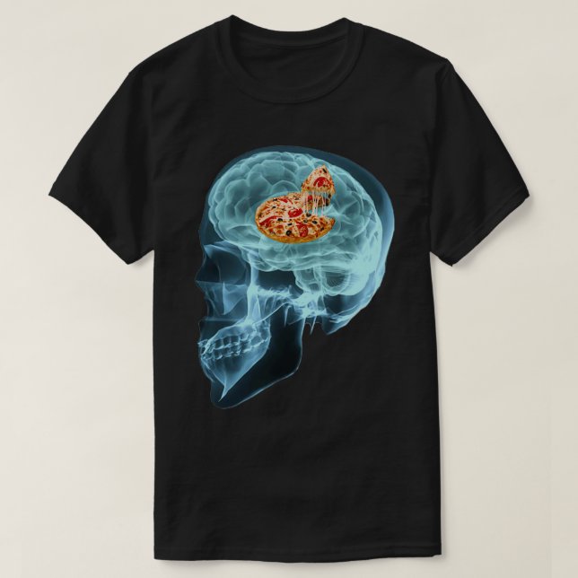 Camiseta Neurologista Engraçado Pense na Pizza Estudante Gi (Frente do Design)