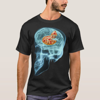 Camiseta Neurologista Engraçado Pense na Pizza Estudante Gi