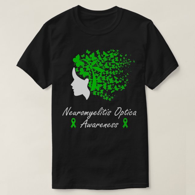 Camiseta Neuromielite Sensibilização Ótica Mulheres Borbole (Frente do Design)
