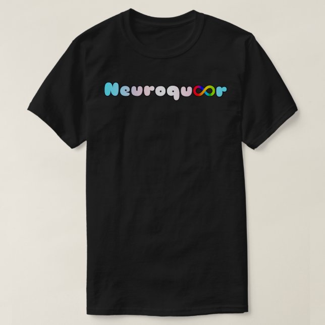 Camiseta Neuroqueer trans flag infinito auti neurodivergent (Frente do Design)