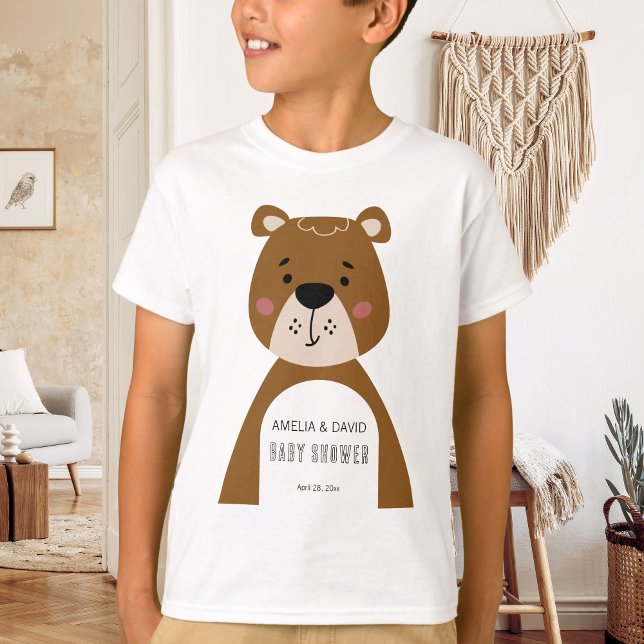 Camiseta Neutral Bear Baby Shower Keepsake Outfit (Criador carregado)