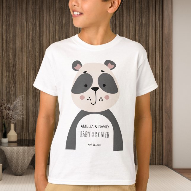 Camiseta Neutral Panda Baby Shower Kids Outfit (Criador carregado)