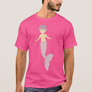 Camiseta Neutral Style Purplish Grey Male Mermaid