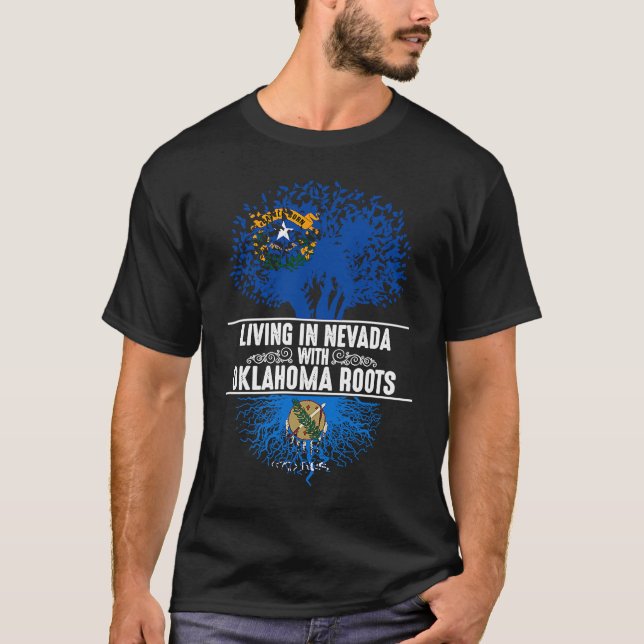Camiseta Nevada Home Oklahoma Roots State Tree Flag Love (Frente)