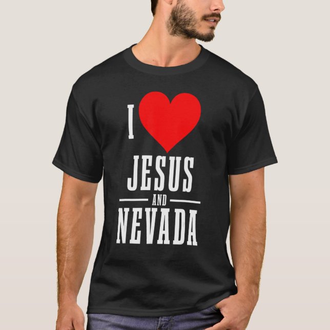 Camiseta Nevada I Love Jesus And Nevada Christian (Frente)