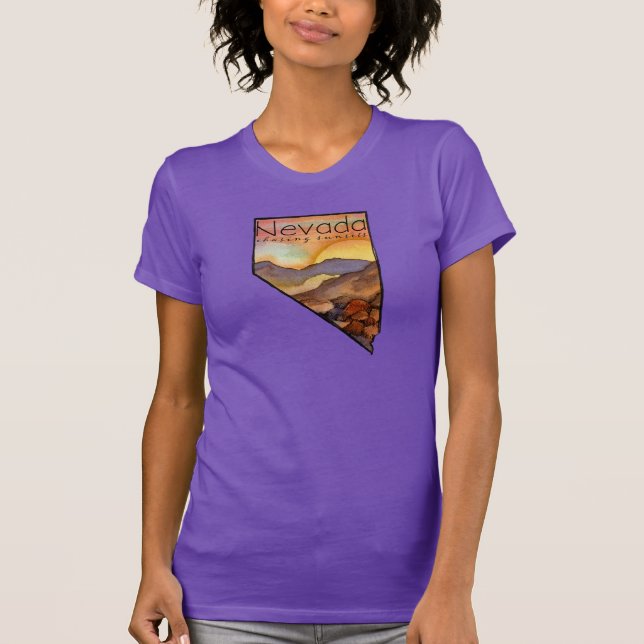 Camiseta Nevada perseguindo Pôrs do sol Desert Mountain Lan (Frente)