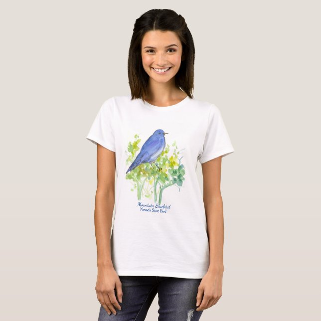Camiseta Nevada Souvenir Desert Sagebrush Bluebird (Frente Completa)