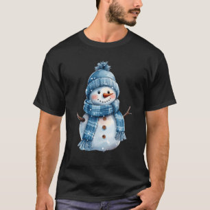 Camiseta Neve Carrot Nose Blue Hat e Scarf Winter Nnow