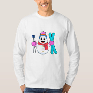 Camiseta Neve como esquiador com esqui