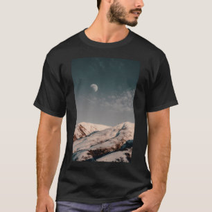 Camiseta Neve da Montanha Rochosa Sob a Lua Ativa
