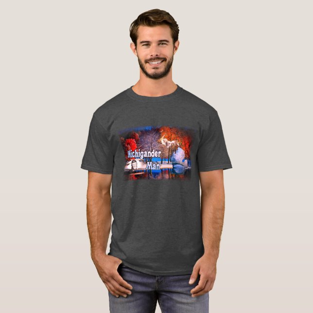 Camiseta Neve da queda do homem de Michigander (Frente Completa)