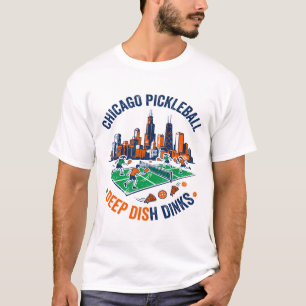 Camiseta Neve de Inverno em Chicago e Pizza Deep Dish