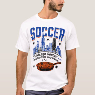 Camiseta Neve de Inverno em Chicago e Pizza Deep Dish