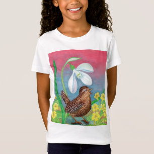 Camiseta Neve e passarinho e primavera