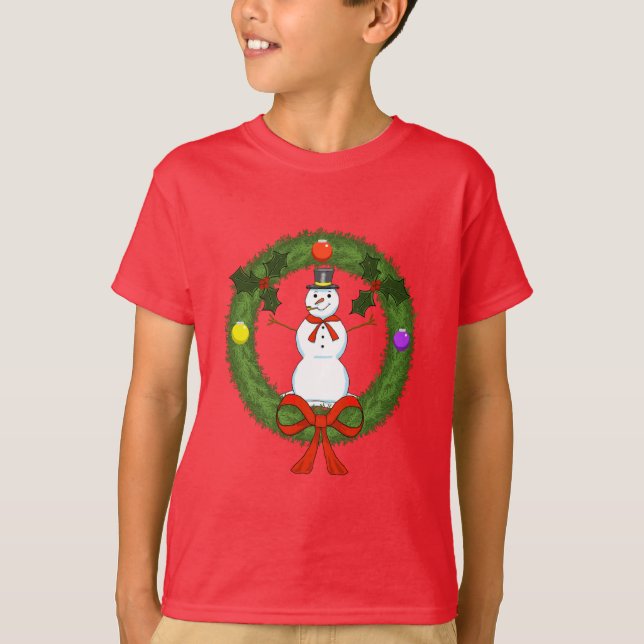 Camiseta Neve em Wreath Boys T-Shirt (Frente)