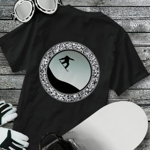 Camiseta Neve Embaraçando Pebble Black White Round Design