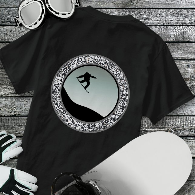 Camiseta Neve Embaraçando Pebble Black White Round Design (Criador carregado)