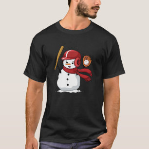 Camiseta Neve engraçado jogando beisebol