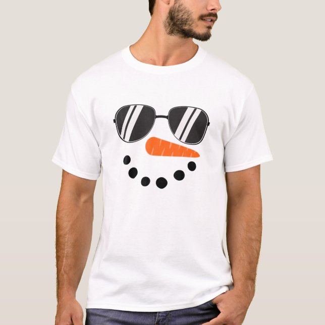 Camiseta Neve Face Óculos Solares Cenoura Nose Natal (Frente)
