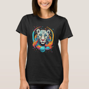 Camiseta Neve Leopardo Selvagem Animais Neve Leopardo Homen