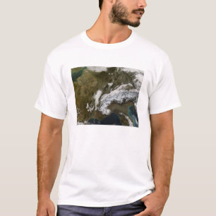 Camiseta Neve, nevoeiro e nuvens baixas na Europa Ocidental