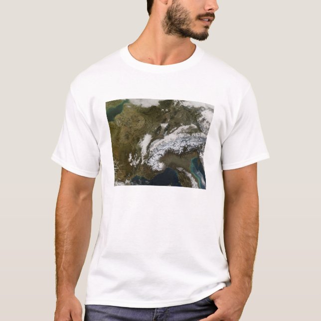 Camiseta Neve, nevoeiro e nuvens baixas na Europa Ocidental (Frente)