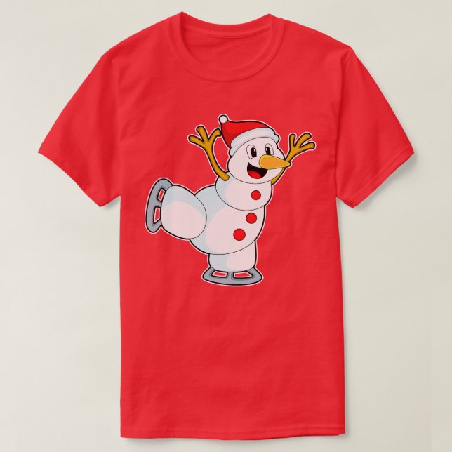 Camiseta Neve patinando no gelo com skates de gelo (Frente do Design)