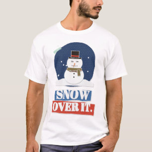 Camiseta Neve Por Cima Dela Colagem de Boneco de Neve Impas