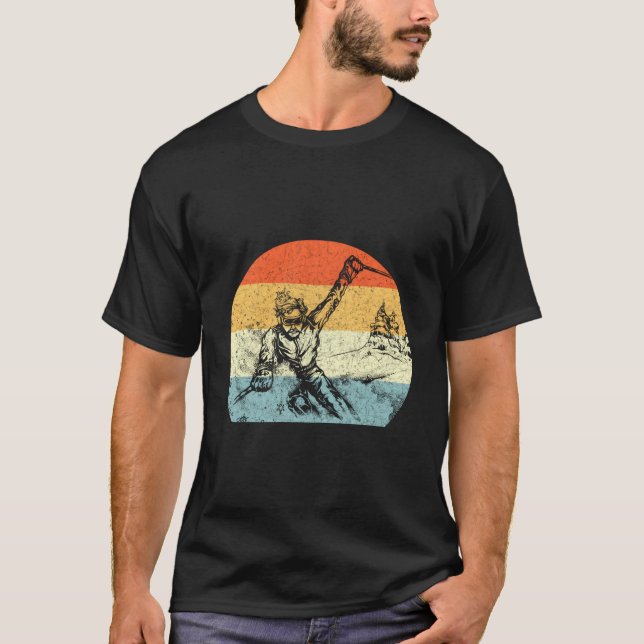 Camiseta Neve Sking Vintage Retro Skier (Frente)