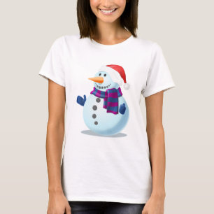 Camiseta Neve Snowman Frio Inverno Congelado Luvas Scarf