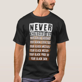 Camiseta Never Apologize Black History Month BLM Melanin Pr