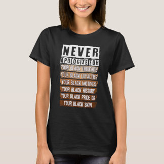 Camiseta Never Apologize Black History Month BLM Melanin Pr