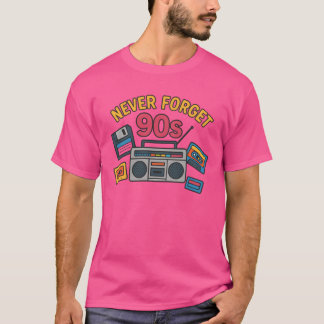 Camiseta Never Forget 90s Retro Gift Cassette Floppy friend