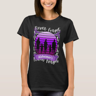 Camiseta Never Forget Alzheimer's Awareness Retro Purple Fa