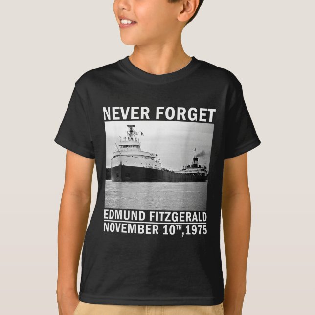 Camiseta Never Forget – Edmund Fitzgerald Memorial Tee Nov. (Frente)
