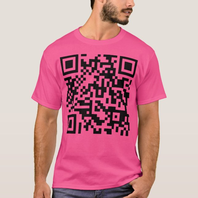 Camiseta Never Gonna Give You Up Qr Code (Frente)