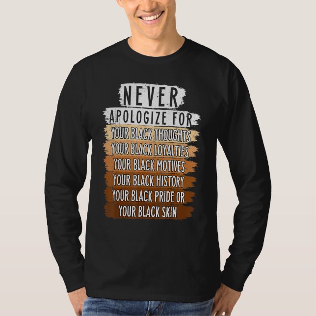Camiseta Never Retro Apologize BLM Black History Month Mela (Frente)