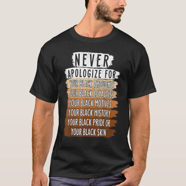 Camiseta Never Retro Apologize BLM Black History Month Mela (Frente)