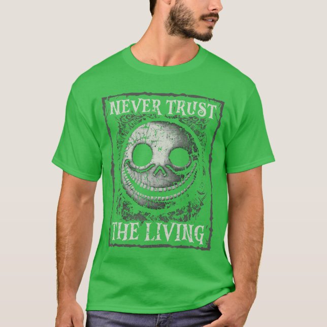 Camiseta Neverrusthe Living Gothic Horror Smiling Face Goth (Frente)