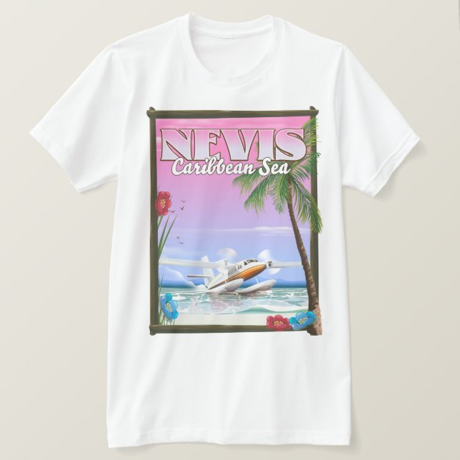 Camiseta Nevis Holiday poster. (Frente do Design)