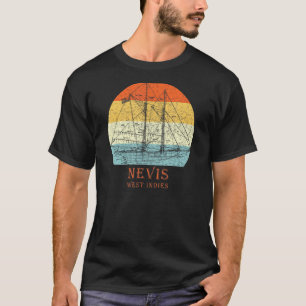 Camiseta Nevis West Indies Vintage Blueprint Sailboat Vacat