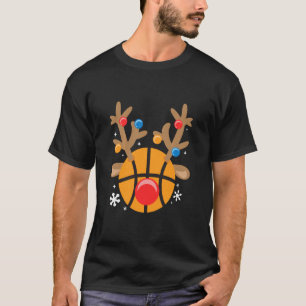 Camiseta Névoa de basquete Engraçado Feliz Natal