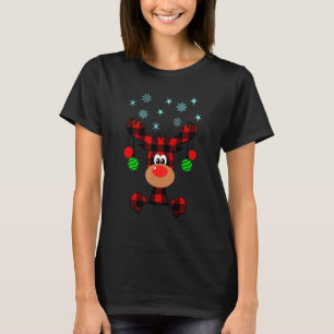 Camiseta Névoa de Xadrez de Búfalos Vermelho de Grafo de Na