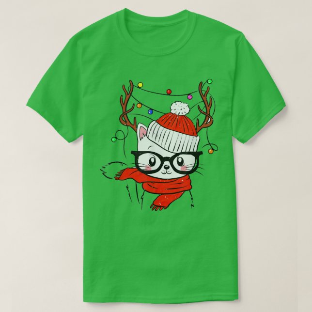 Camiseta Névoa Papais noeis Natal Gato amante do Natal (Frente do Design)