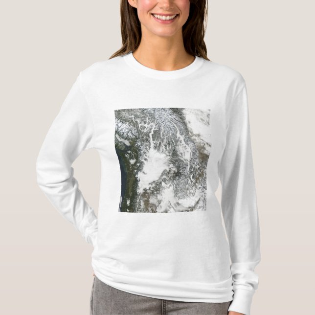 Camiseta Nevoeiro e neve no noroeste do Pacífico (verdadeir (Frente)
