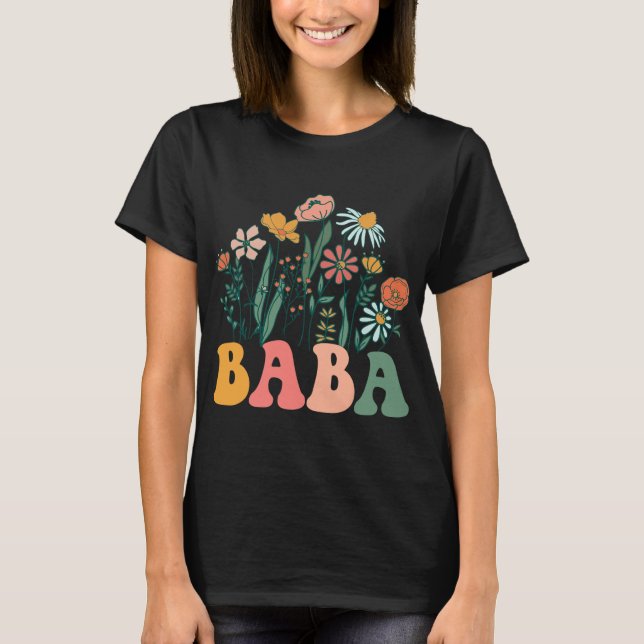 Camiseta New Baba Wildflower First Birthday &amp; Baby Show (Frente)
