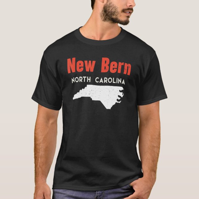 Camiseta New Bern North Carolina EUA State America Viagem (Frente)