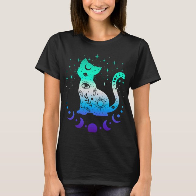 Camiseta New Blue Gay Male Mlm Pride Flag, Astrology Cat  (Frente)